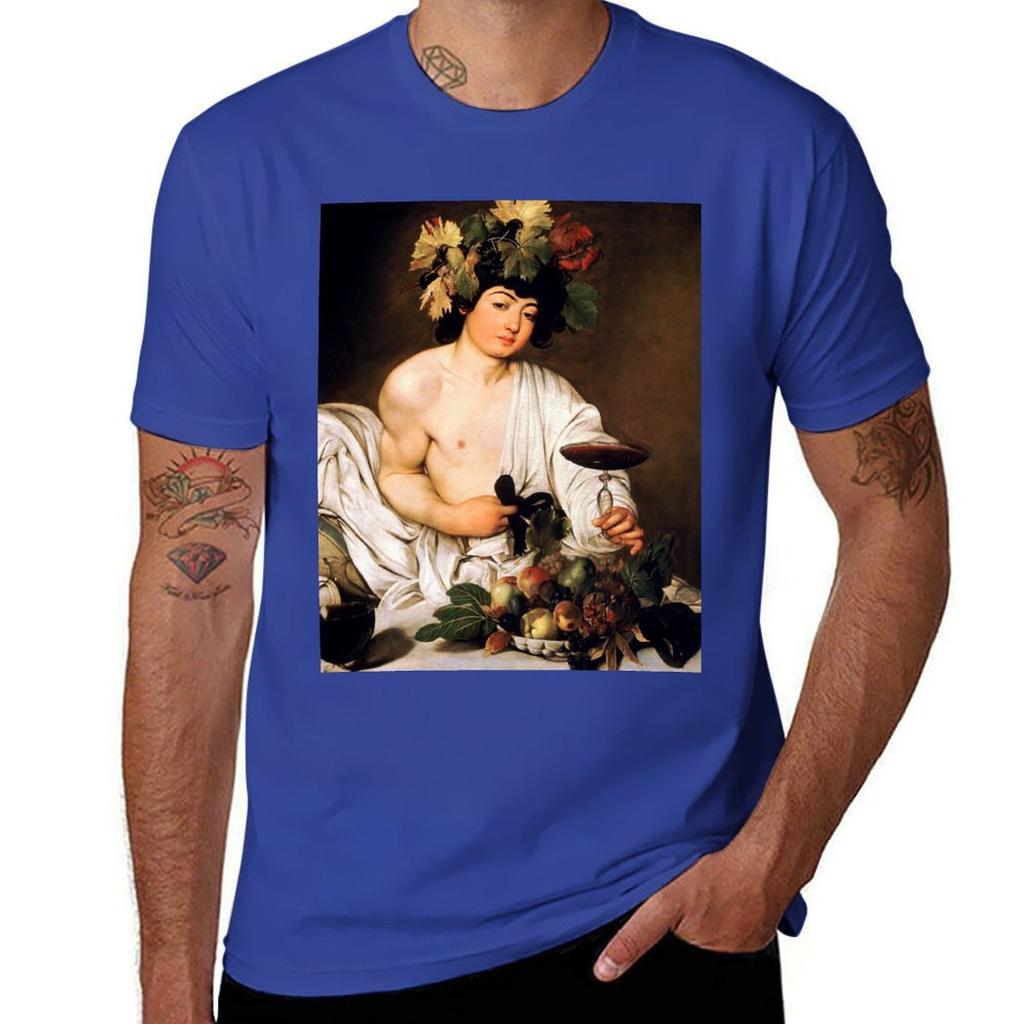 Enhanced High Res Caravaggio Bacchus 1596 T-Shirt hippie clothes quick-drying mens funny t shirts