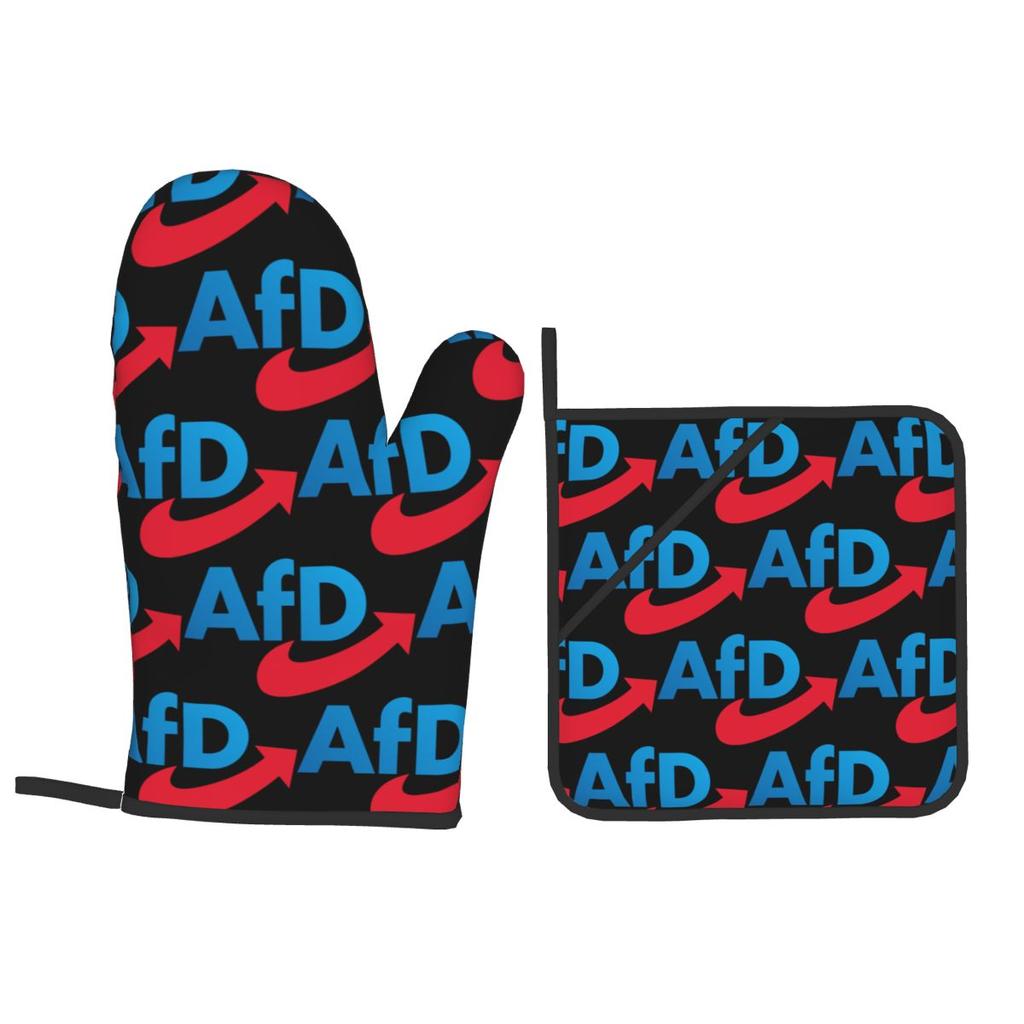 Deutschland AFD Alternative Ofenhandschuhe und Topfhandschuhe Set aus 2 Stück zum Backen Küche Kochen Grillen Hitzebeständig Rutschfeste Handschuhe