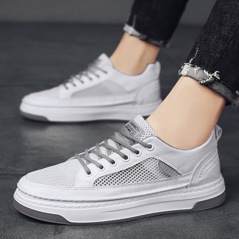 Mode d'été tendance couleur unie vêtement d'extérieur chaussures décontractées respirantes version coréenne tige basse à lacets simple chaussures coupe-vent