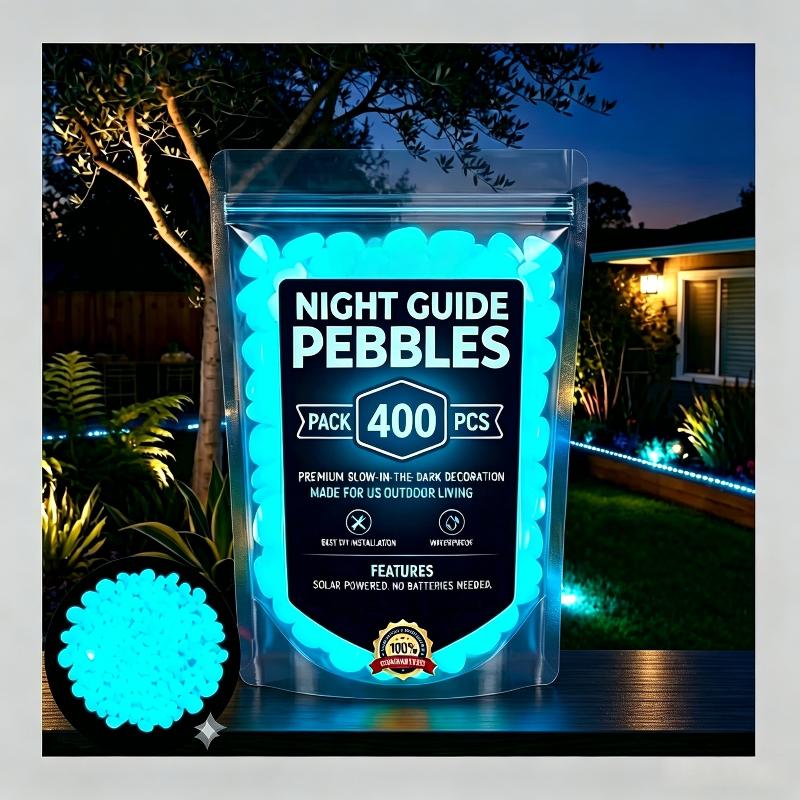 2026 Colorful Glow-in-the-Dark Garden Stones Night Guide Luminous Pebbles Rainbow Glow In The Dark Stepping Rocks Outdoor