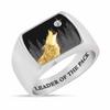 New  Dual Color Wolf Eating Moon Ring Trendy Men's Ring Bracelet Accessories