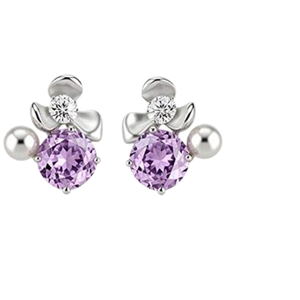 Silver needle light luxury zircon pearl flower stud earrings fresh and sweet temperament earrings niche high-end versatile earrings