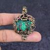 Natural Green Triplet Opal Gemstone Copper Wire Wrap Jewelry Pendant 2.09" m1U22