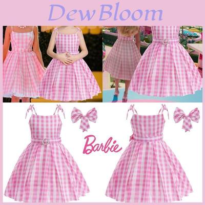 Magnifique Robe de Princesse Barbie Pour Enfants Costume Cosplay Polyester Rose Tailles 100cm-150cm