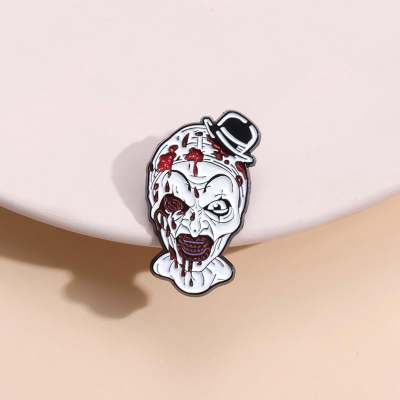 New Halloween Creative Series Clown Horror Brooch Decorative Skull Badge Metal