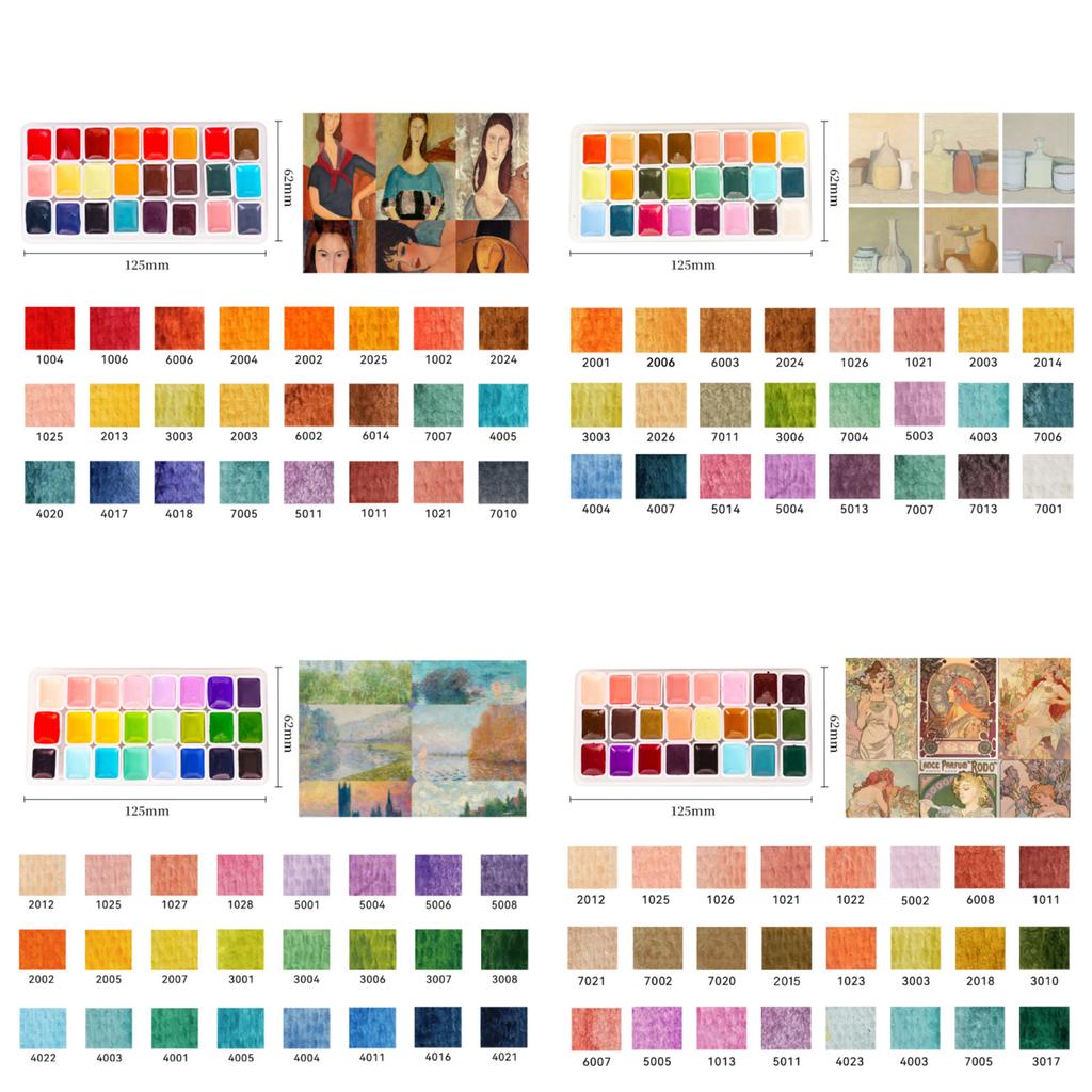 Artists Watercolors Paint Set 24/96/216 Colors 1ml Acuarela Professional Pigments Art Supplies, for Art Drawing Sketching