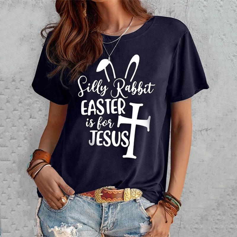Summer Round Neck 3D Simple Print Top Fashionable Casual Short Sleeved Women's T-shirts