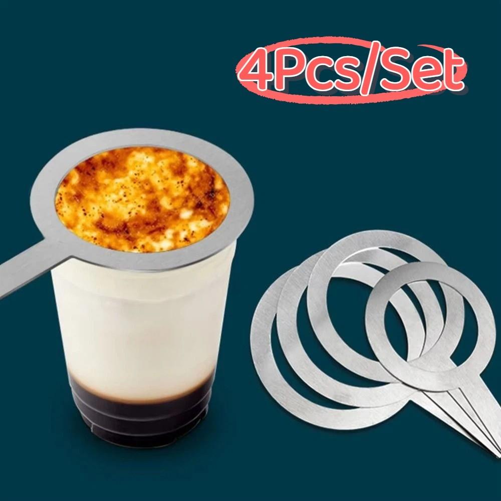 4Pcs 50/90/95/98 Calibre Baking Cup Gaskets Rust-proof Anti Scald Stainless Steel Gaskets Professional Heat Resistant