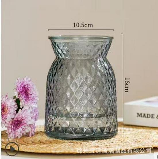 Nordic Light Luxury Crystal White Glass Vase with Wooden Holder for Fresh Flowers - Living Room Decor
