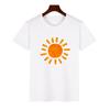 Trendy ShortSleeved Unisex Tshirt Sun Pattern Print Casual Polyester ParentChild Matching Summer Fashion Top for Boys Girls