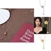 Chic Gold Minimalist Titanium Steel Neck Chain With Unique Round Ball Pendant Design