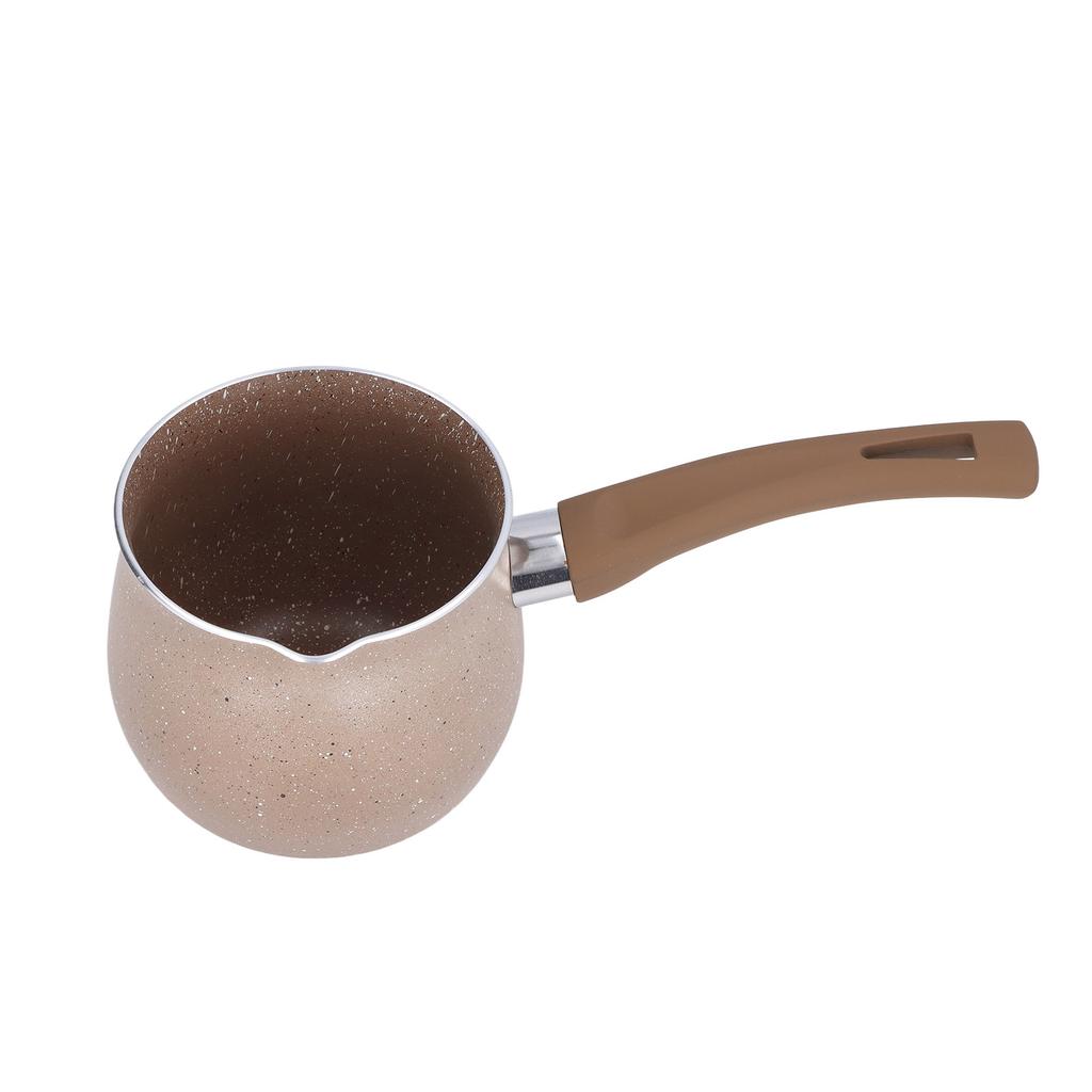 Single Handle Coffee Warmer Boiling Pot Mini Milk Pan Aluminum Alloy Non Stick Anti Scalding for Cooking