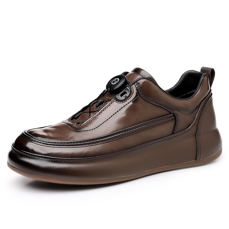 Stylish Mens Summer Skateboard Footwear New Casual Leather Sneakers Comfortable Walking Shoes Soft Sole Sports Shoes Oxford Shoe