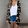 Floral Print Women's Casual Long Sleeve Cardigan Midi Jacket Tops Fashion