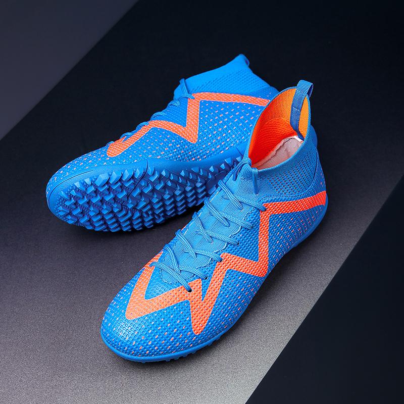 Fashion Men Football Boots Long Spikes High Ankle Soccer Shoes AG/TF Kids Outdoor Grass Cleats Soccer Boots Training Sport Football Shoes