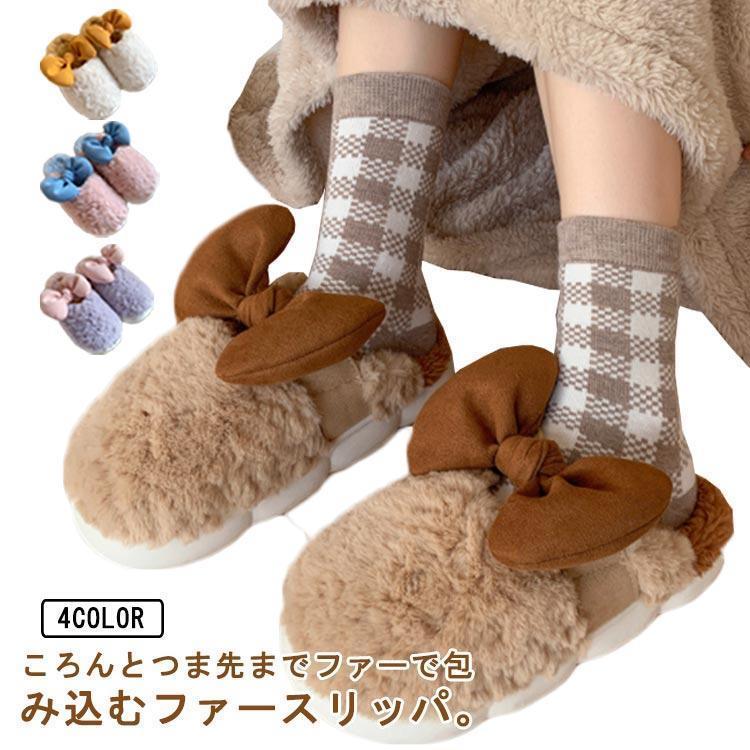 

Lightweight, Fluffy, Cute, Warm Slippers, Winter, Ribbon, Adults, Women s Room Shoes, Cute, Thick Sole, Boa, Warm, Cold Protection, Cold Prevention,