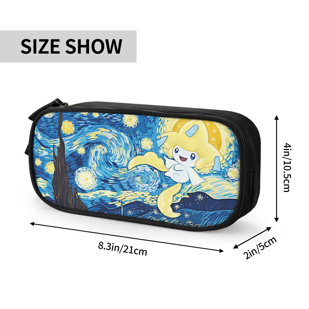 Custom Pokemon Large Capacity Bags for Child Jirachi Night School Pencil Bag for Boys Gilrs Kids
