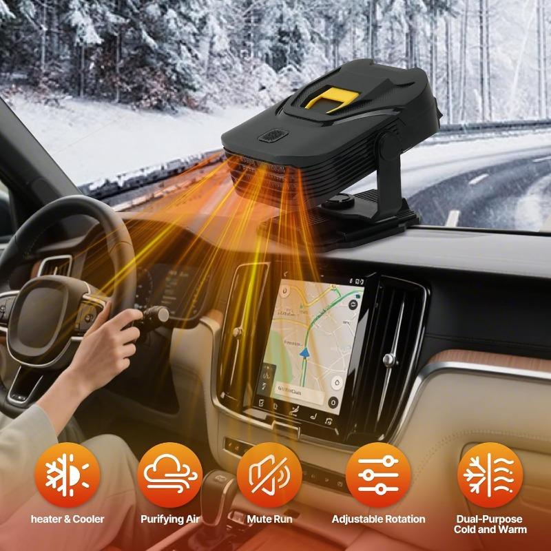 Electric Car Heater Air Cooler Fan 12V 150W Portable Demister Defroster Heating Fan Dryer Windshield Defogging Accessroies
