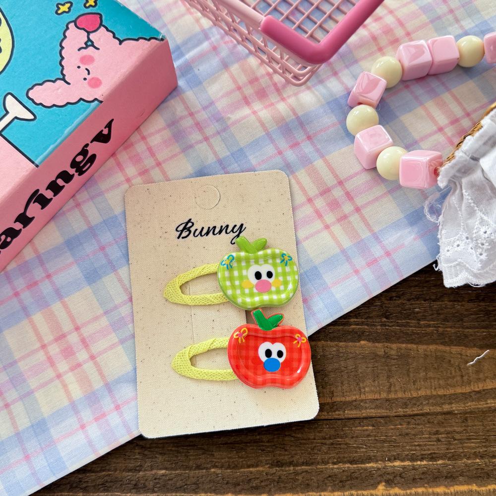 2pcs Korean New Resin Apple BB Clip Is Cute Funny Children Hair Band Headwear Girls Kids Hair Accessories