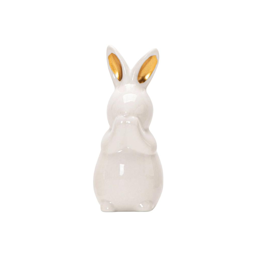 Decoración de Figuritas de Conejos de Cerámica, Porcelana Moderna para Mesa Estantería Arte Estatuas para el Hogar Decoración Para Conejos de Pascua Bodas Manualidades Adornos