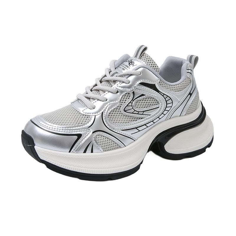 Thick-soled Dad Shoes for Spring and Summer Casual Shoes for Short Stature To Increase Height and Mesh Sports Shoes