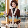 Middle-aged Mother Spring and Autumn Knitted Cardigan New Good Sweater Jacket Top Middle-aged and Elderly Women's Clothing