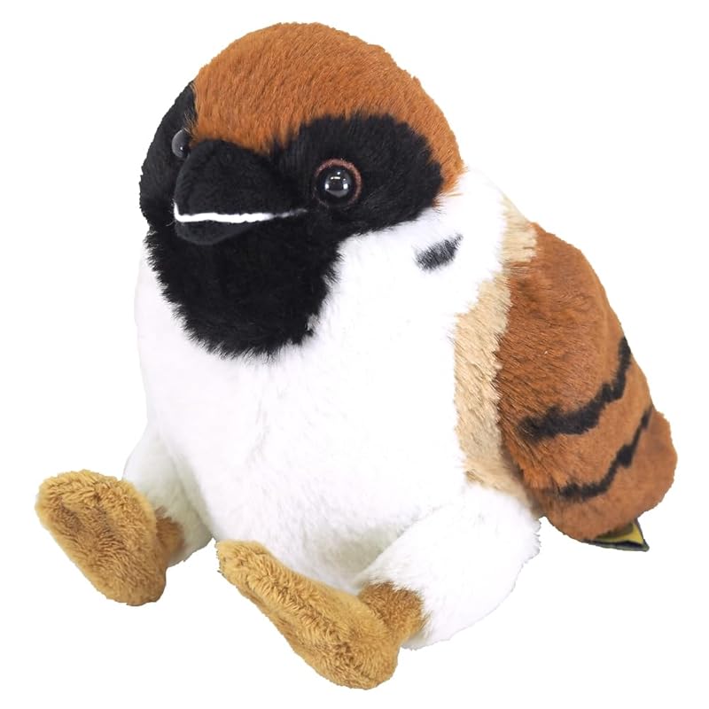 SunLemon Fluffy Sparrow Small Plush Toy, 11 x 16 x 12 cm, Bird, Sparrow, Animal, P-9592
