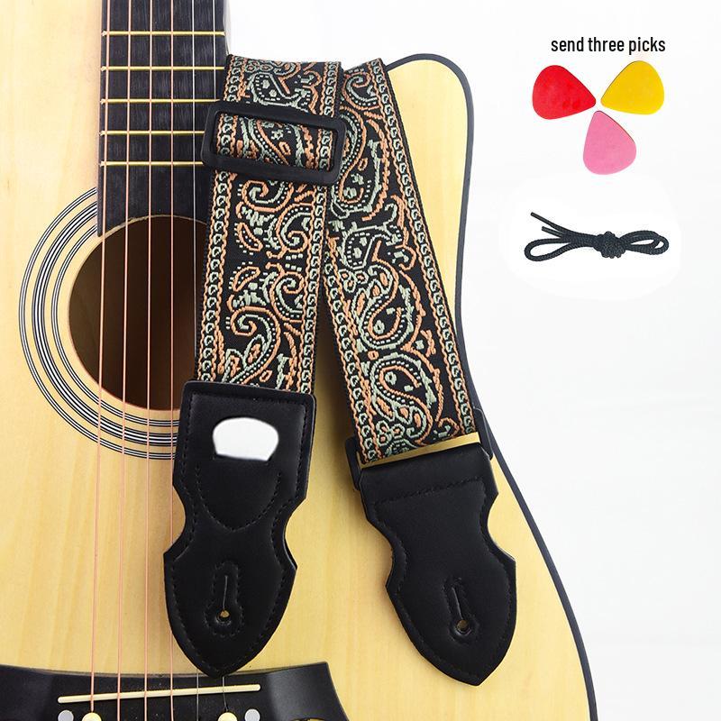 Универсальный вышитый гитарный ремень для акустической, электро-, классической гитары, бас-гитары и укулеле