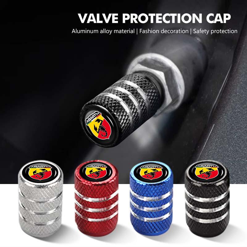 4Pcs Aluminum Dustproof Protection Cap Car Wheel Tire Valve For Abarth Stilo Ducato Palio Bravo Linea Doblo 500 Grande Tipo