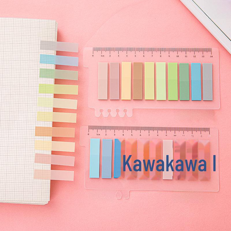 Morandi Color Transparent Index Stickers - Writable Labels, Classification Bookmarks, Student Notes, 200 Pieces