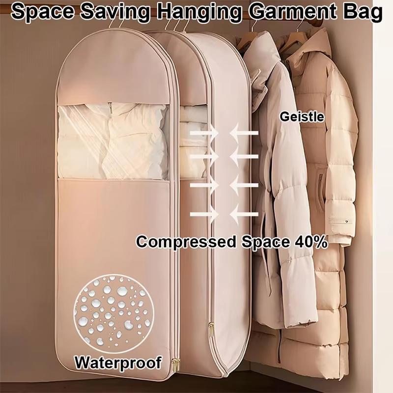 Hanging Vacuum Storage Bags Clothes Compression Seal Bag Reusable Bag Save Space Clothes Storage Organizer Coat Quilt Dust Cover