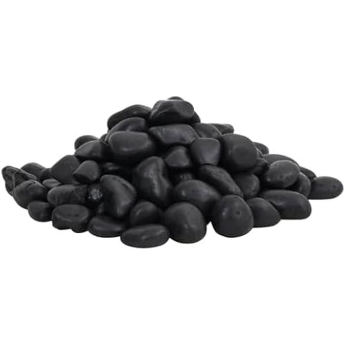 Galets polis - VIDAXL - Noir - 25 kg - Décoration Aquarium - Plantes Jardin