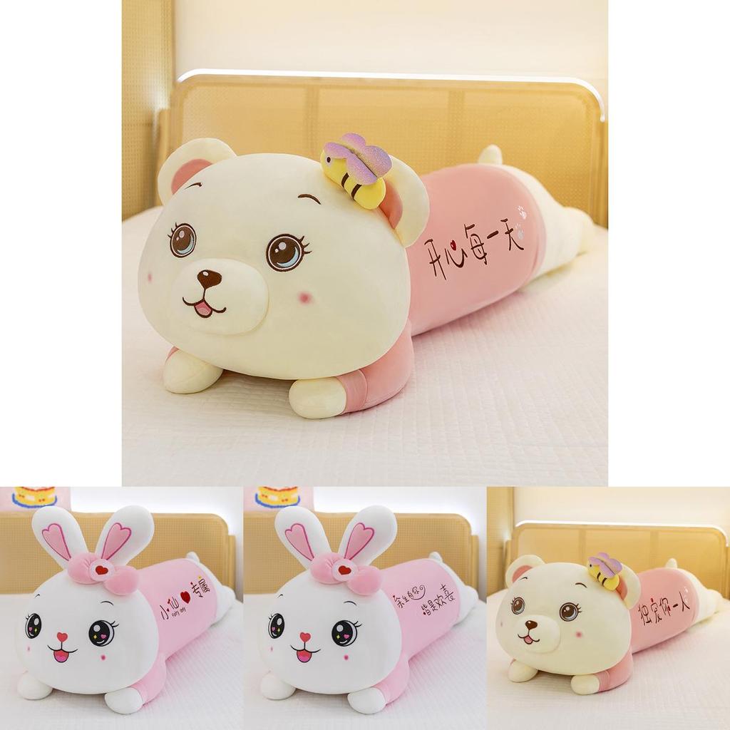 Cute Rabbit Plush Toy With Bow And Embroidery Design For Sleep Kids Girls Girl Bedroom Decor