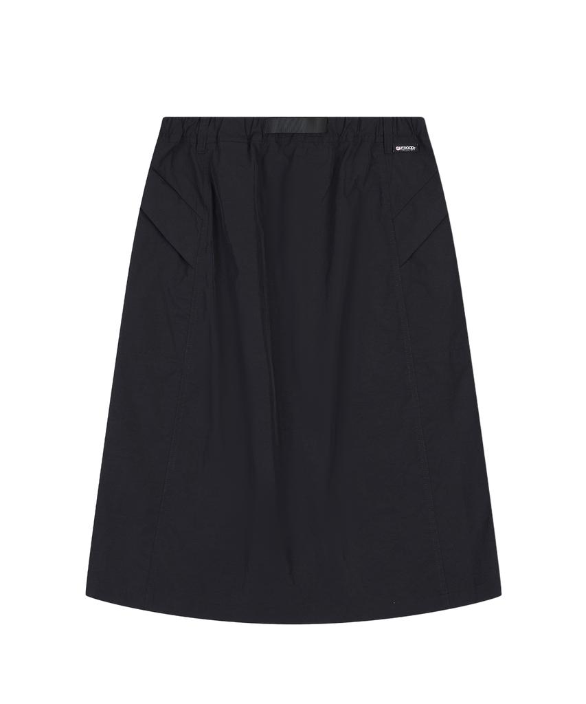 OUTDOOR PRODUCTS W Midi Nylon Skirt (Black)