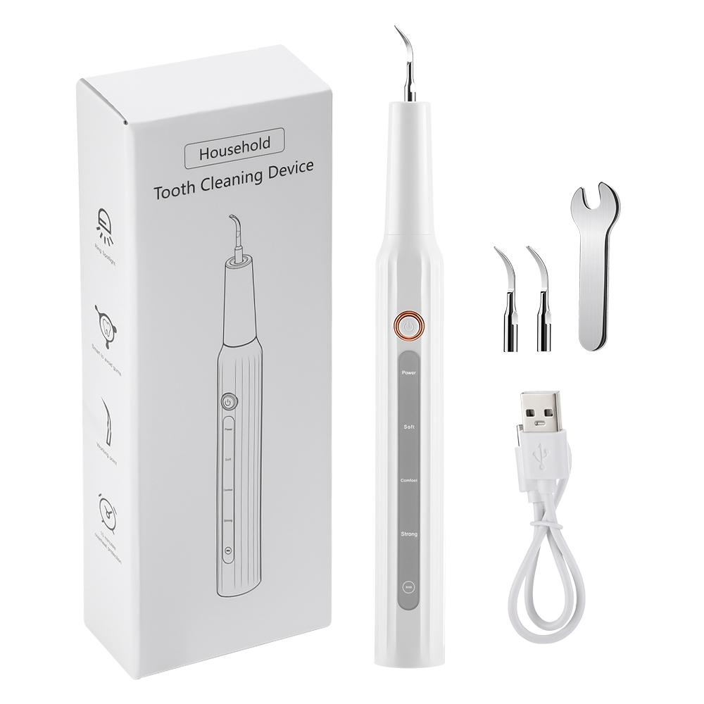 Ultrasonic Dental Calculus Remover Electric Dental Tooth Stone Remover USB Rechargeable Teeth Cleaner with LED Light