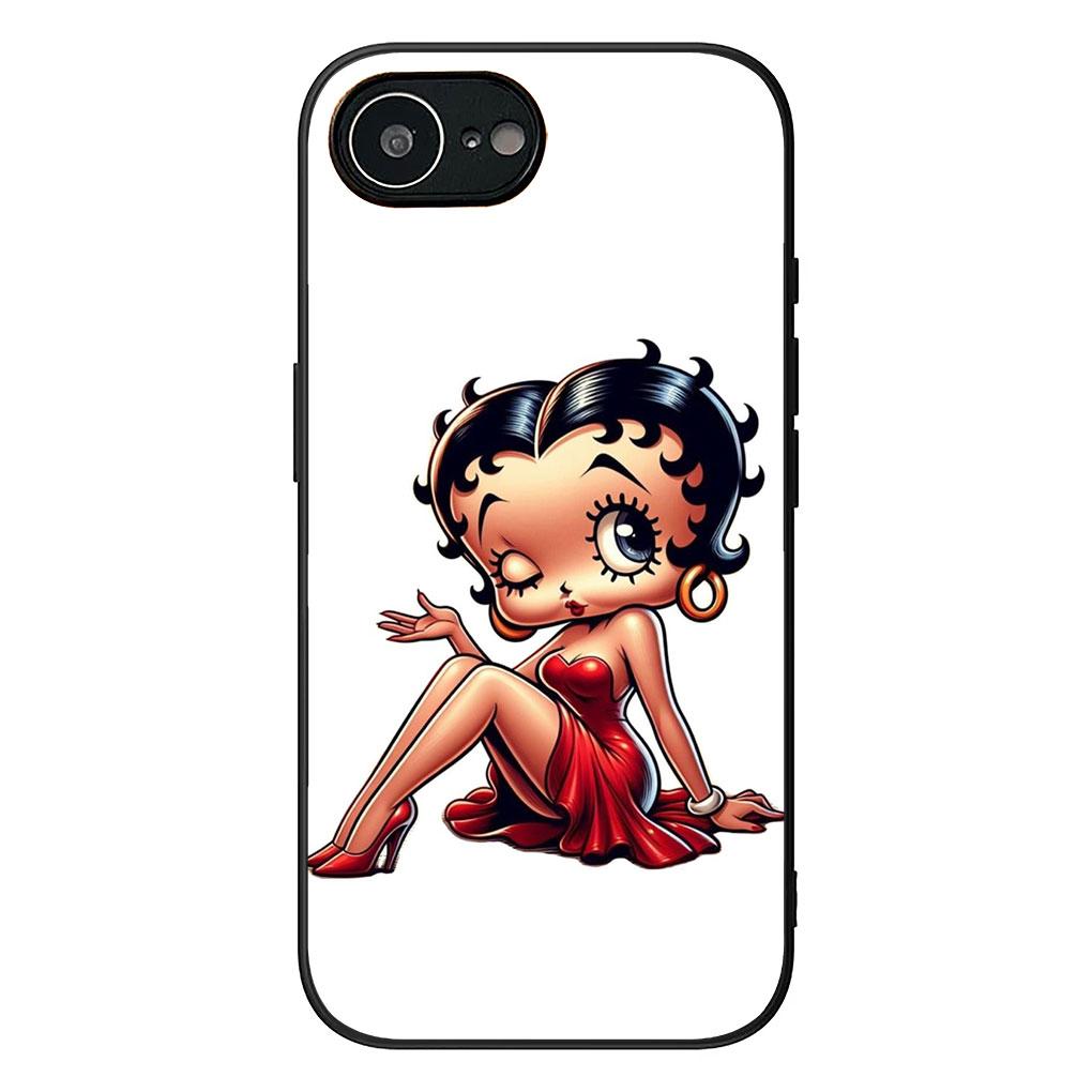 Soft Phone Cover for Apple iPhone 17 16 14 15 Pro Max Plus 15+ 16E XR ProMax Air Case B-Bettys Cartoon B-Boops Anime Casing