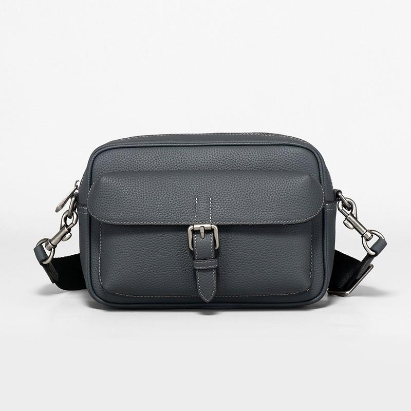 Horizontal Shoulder Bag Men Crossbody With Lid Style Big Brand Simple