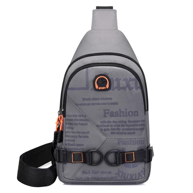 New breast bag trendy shoulder bag outdoor casual messenger bag waterproof and wear-resistant multi-functional Oxford cloth chest bag