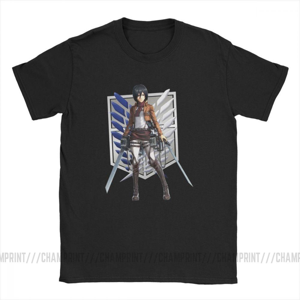 Shingeki No Kyojin Mikasa Żołnierz Ackerman Attack On Titan Shingeki Mang Krótki Rękaw AOT Koszulka Anime dla mężczyzn Bawełna 6XL Góra
