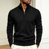 Men's 1/4 Zip Knit Pullover Casual Loose Fit Long Sleeve for Business Casual Wear