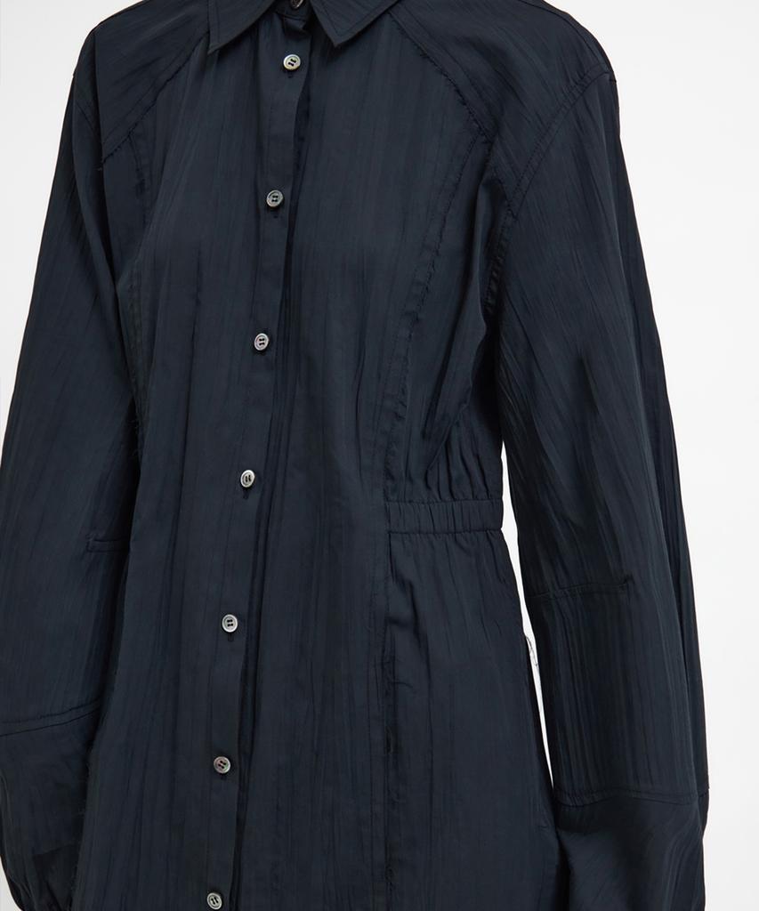 Youth Side-Slit Shirt Dress - Black