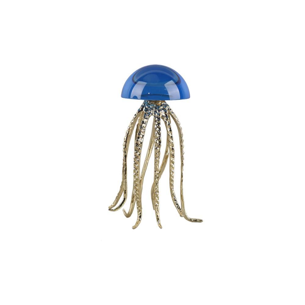 Modern Minimalist Crystal Jellyfish Ornaments Metal Ocean Art Living Room Bedroom Hotel Home Accessories Table Decoration
