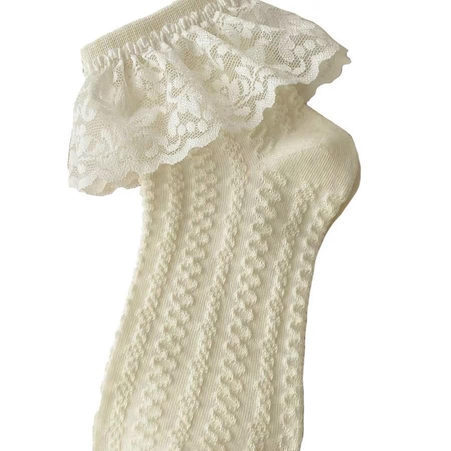 Japanese Lolita Soft Girl Lace Bow Mid-Calf Socks