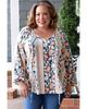Azura Exchange Printed Split Neck Blouse