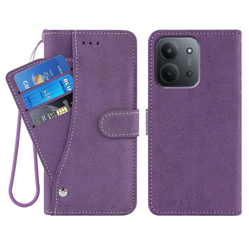 

Phone Case For Xiaomi Redmi 15C 4G (EU) (173mm)/15C 5G (EU) (173mm) Retro PU Leather Wallet Phone Cover with Rotating Card Slots Holder