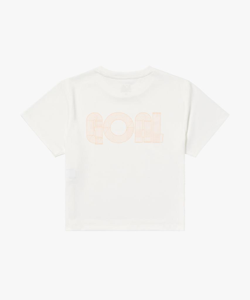 GOALSTUDIO Ws Track Goal Logo Crop Tee-Off White
