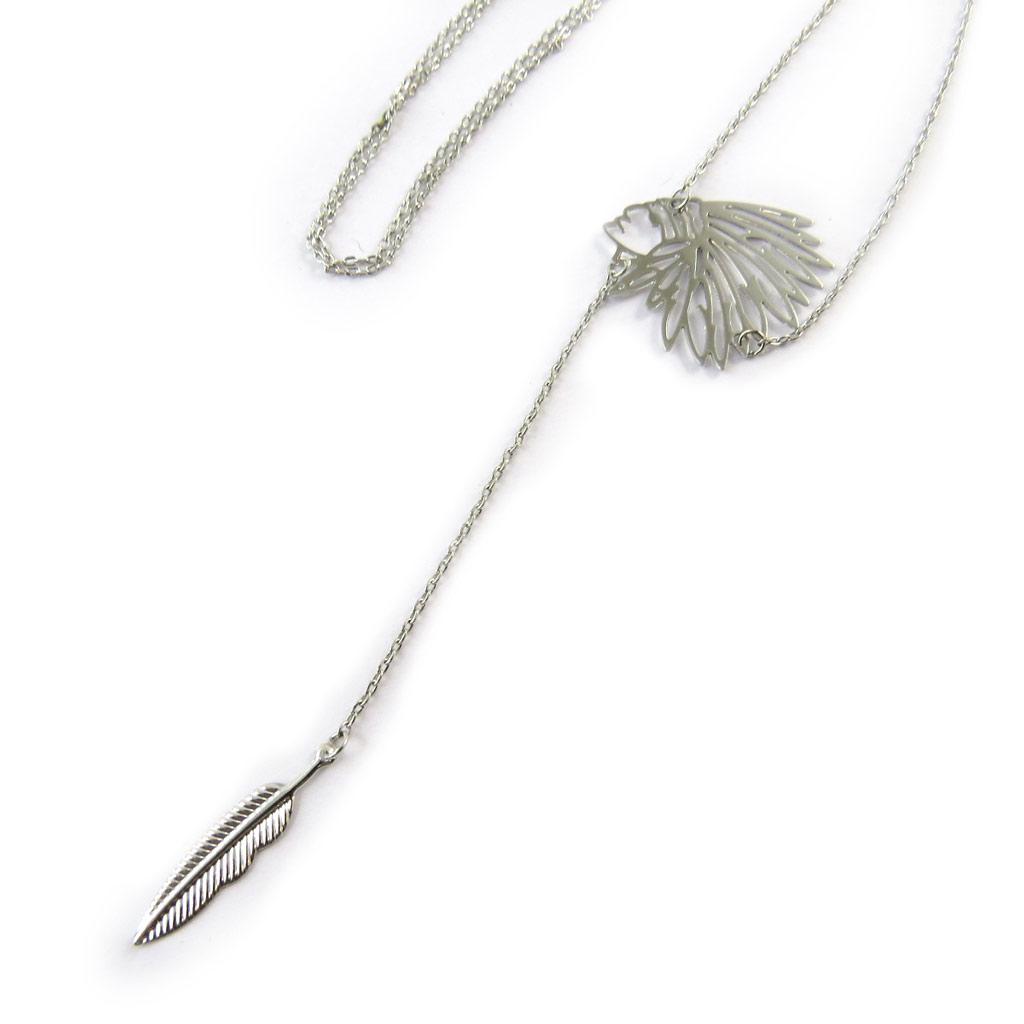Les Trésors De Lily [N8444] - Silver 'Navajos' Long Necklace