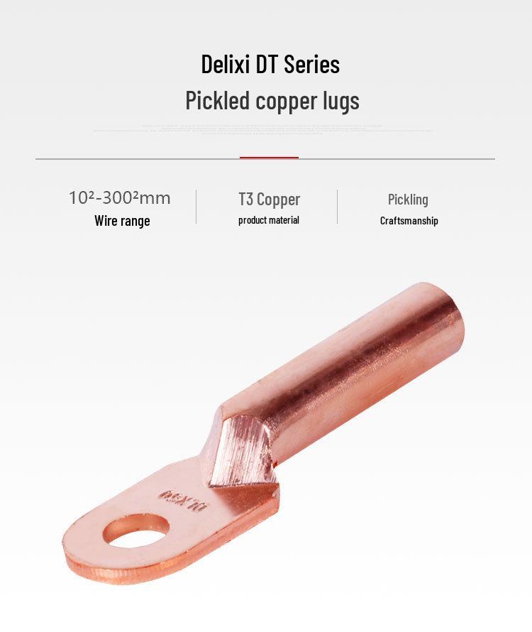 Red Copper Terminal Lug: Delixi DT Copper Connector, Wire Ear, Nose, Cable Oil Stopper