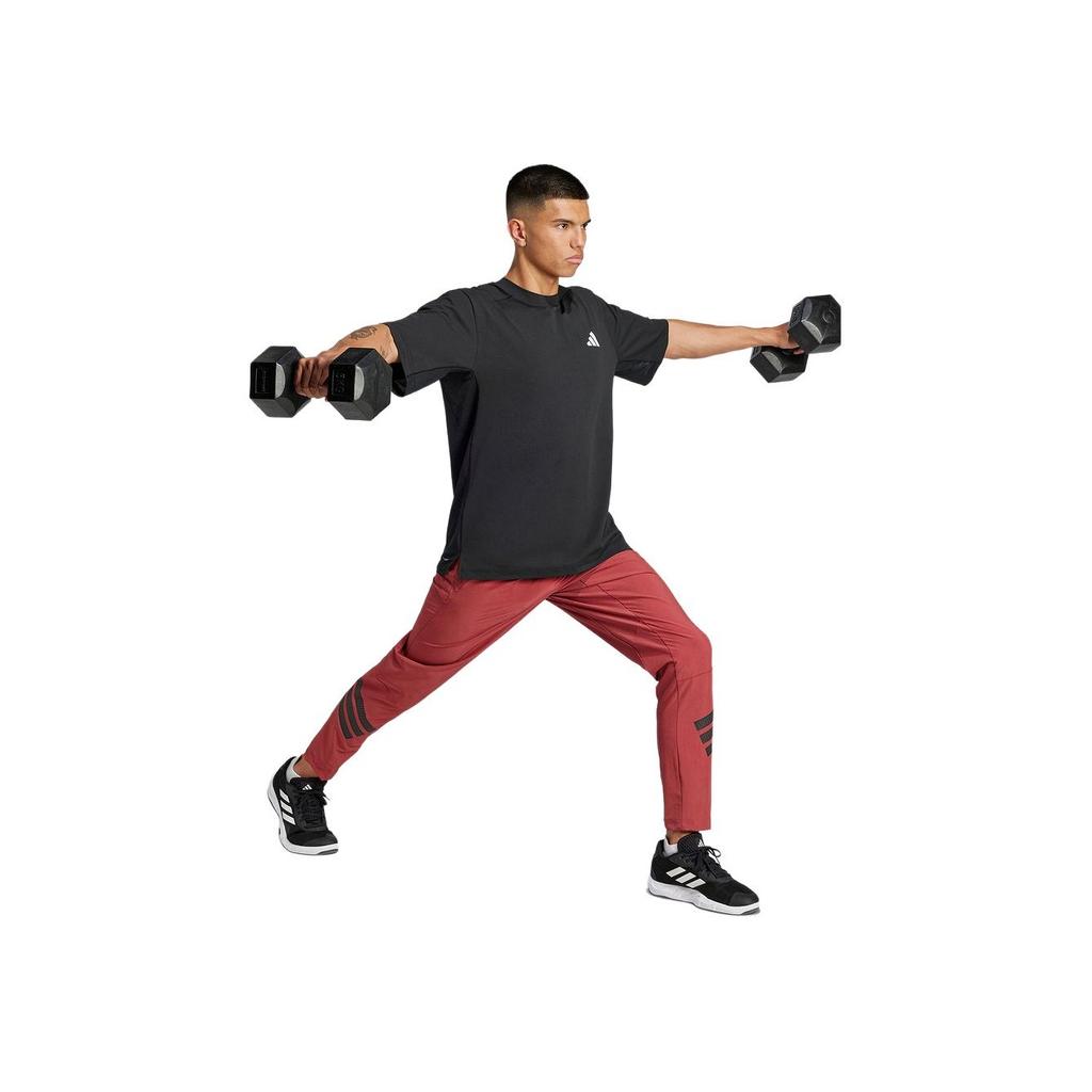 Adidas Printed Lightweight Fabric Sports Fitness Crew Neck Short Sleeve T-Shirt Men Tops Black JC5260