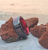 8mm Black Tungsten Rings with Red Celtic Dragon Inlay – Stylish Wedding Bands for Men Durable Unique Design Free Custom Engraving